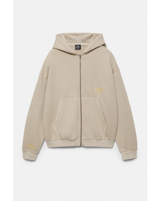 Pull&Bear Blue Sun Zip Hoodie for men