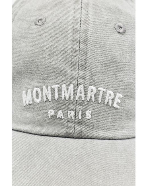Pull&Bear Gray Montmartre Paris Embroidered Cap