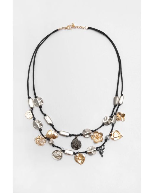 Pull&Bear Metallic Halskette Mit Metallisierten Perlen