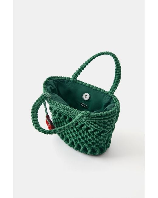 Pull&Bear Blue Embellished Woven Handbag