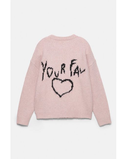 Pull Cœur Brodé Pull&Bear en coloris Pink