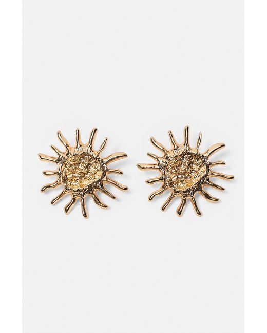 Pull&Bear Metallic Sun Earrings