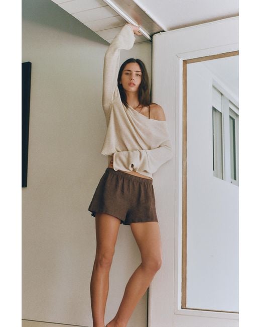 Short 100 Lin Pull&Bear en coloris Natural