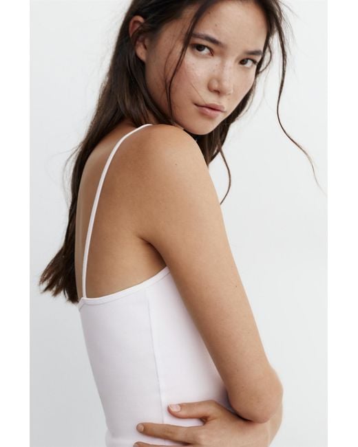 Pull&Bear White Thin Strap Top