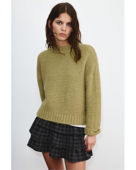 Pull&Bear Green Chunky Knit Sweater