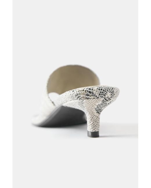 Pull&Bear Blue Snakeskin Print High-Heel Sandals