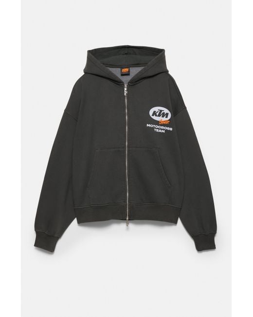 Pull&Bear Black Ktm X Stwd Zip-Up Hoodie