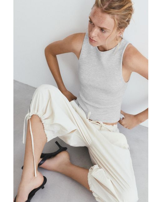 Pull&Bear White Soft-Touch Tank Top