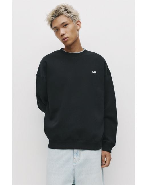 Pull&Bear Blue Stwd Round Neck Sweatshirt for men