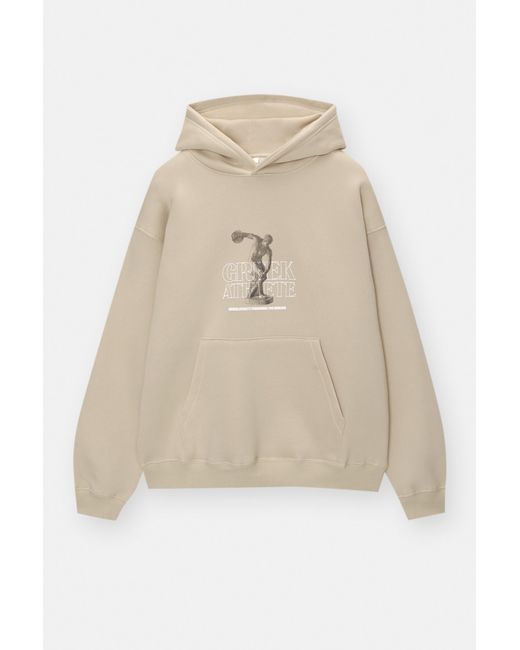 Pull&Bear Natural Discobolus Hoodie for men