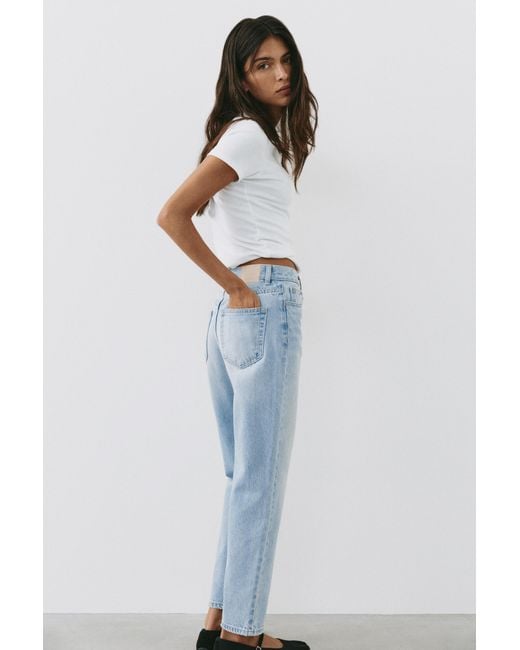 Pull&Bear Blue High-Waist Mom Jeans