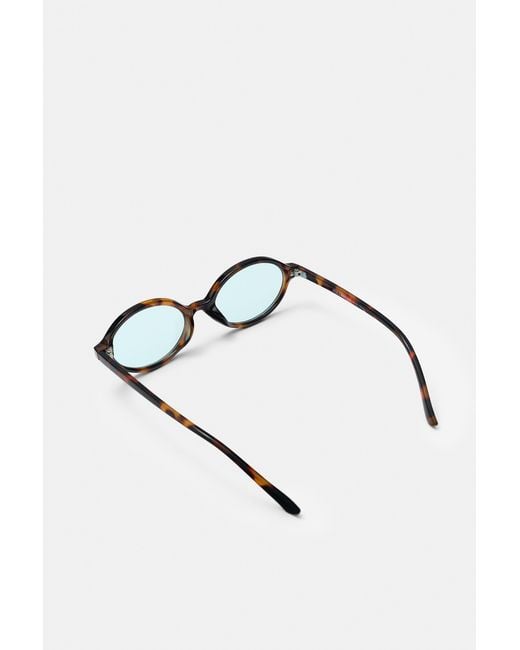 Pull&Bear Blue Oval Sunglasses