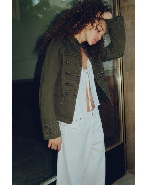 Pull&Bear Black Fitted Jacket With Toggle Buttons