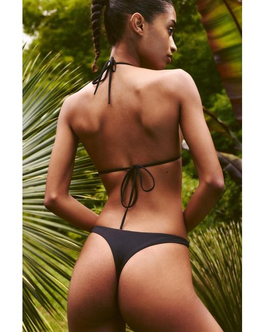 Pull&Bear Green Thong Bikini Bottoms