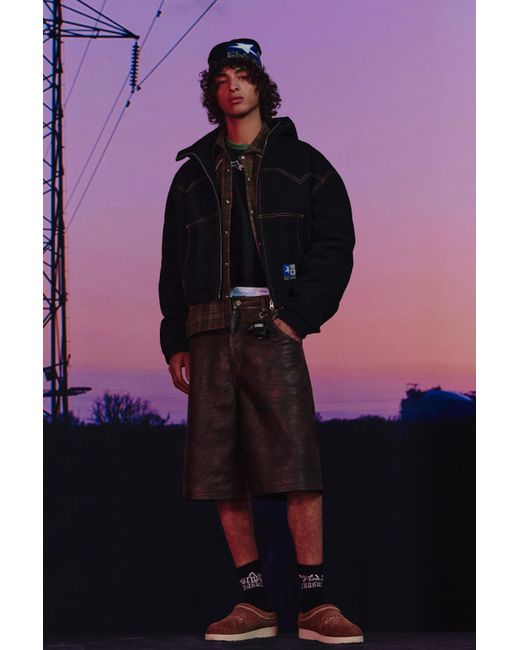 Pull&Bear Pink Leather Clogs Stwd By Pleasures for men