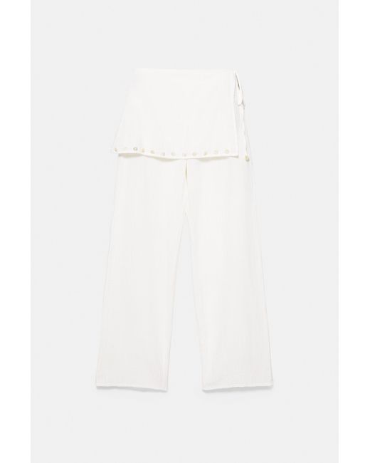 Pull&Bear Green Flowy Sarong Trousers
