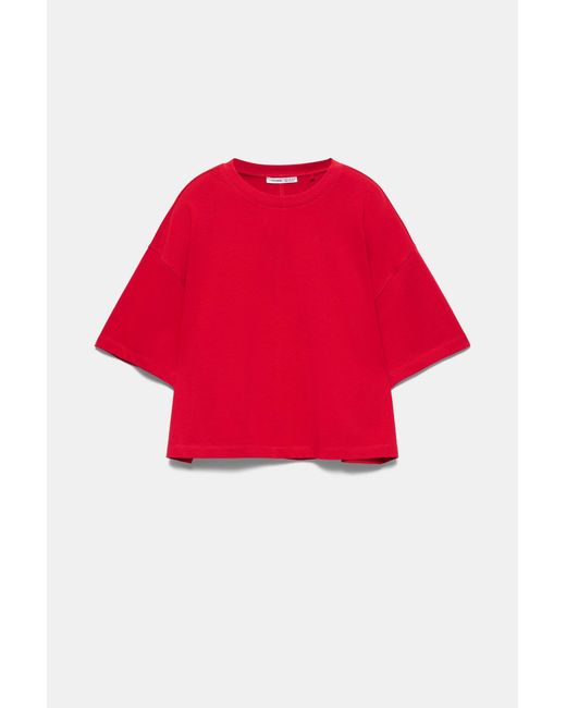 Pull&Bear Red Boxy Fit Short Sleeve T-Shirt