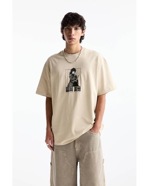 Pull&Bear Natural Demon Slayer T-Shirt for men