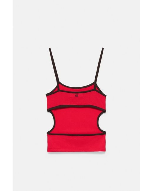 Pull&Bear Red Cut-Out Strappy Top