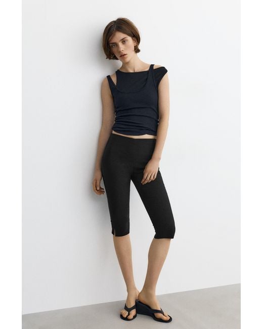 Pull&Bear Black Capri Trousers
