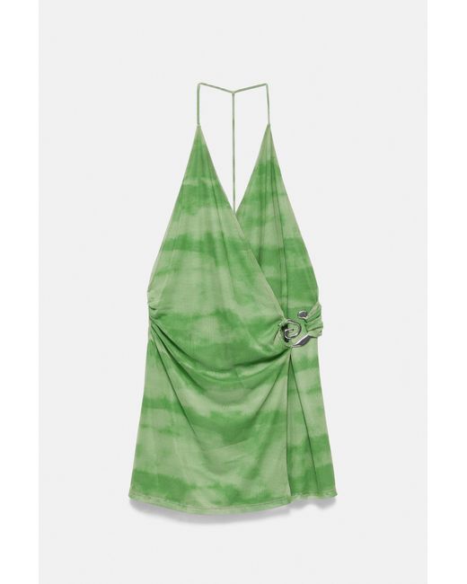Pull&Bear Green Short Halter Dress