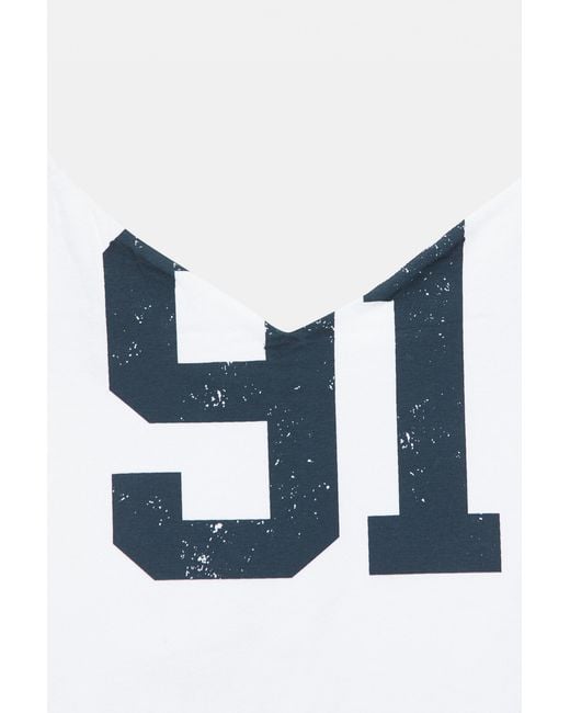 Pull&Bear Top Met Nummer-Print in het White
