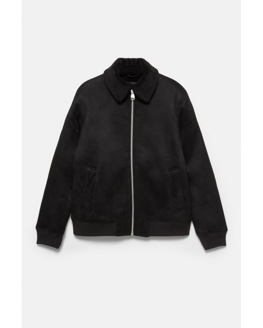 Pull&Bear Black Combined Double-Faced Jacket for men