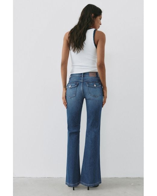 Pull&Bear Blue Low-Rise Boot-Cut Jeans