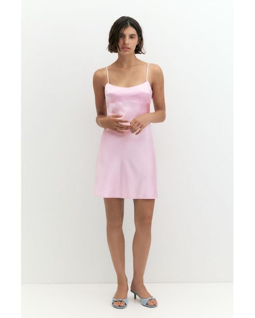 Pull&Bear Brown Short Satin Strappy Dress