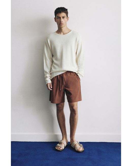 Pull&Bear Pullover Mit Lockerem Strickmuster in Gray für Herren