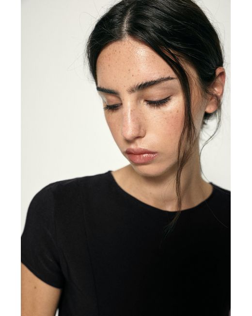 Pull&Bear Black Peplum Top