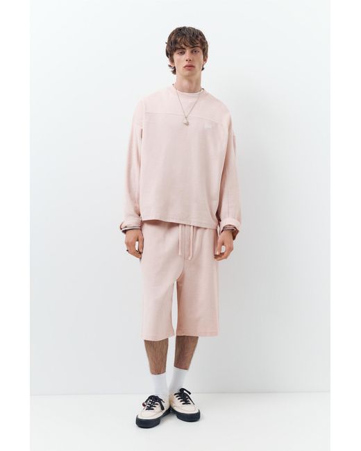 Pull&Bear Pink Stwd Round Neck Sweatshirt for men