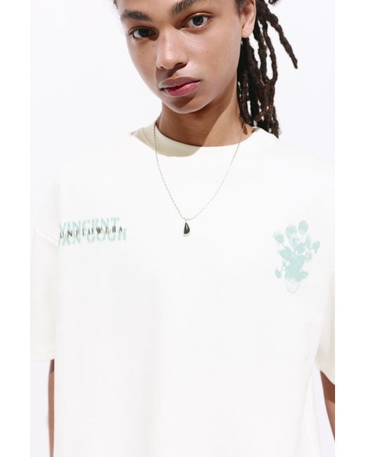 Pull&Bear White Short Sleeve Van Gogh T-Shirt for men