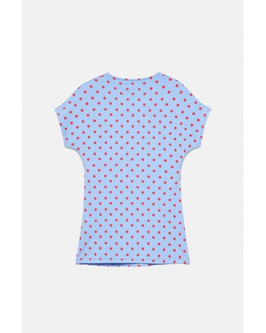 Pull&Bear Blue Cut-Out T-Shirt