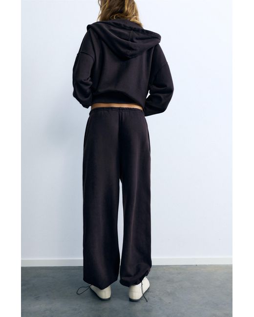 Pull&Bear Joggingbroek Met Elastische Zoom in het Black