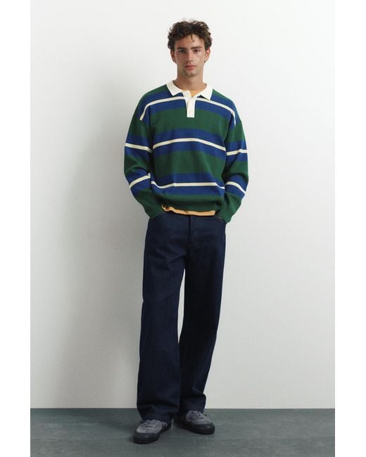 Polo di Pull&Bear in Blue da Uomo