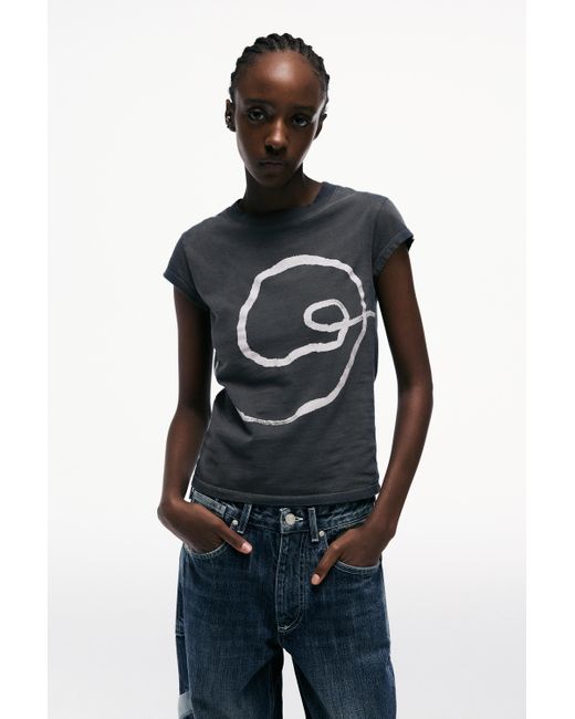 Pull&Bear Blue T-Shirt Mit Lueder-Grafik
