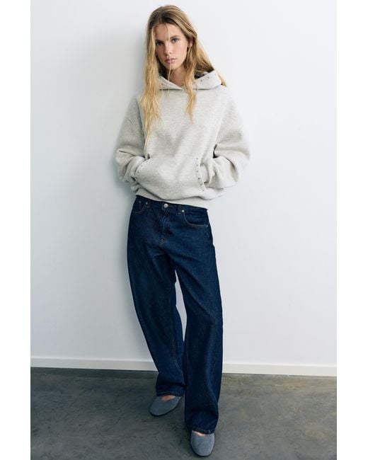 Pull&Bear Sweater Met Studs En Capuchon in het White