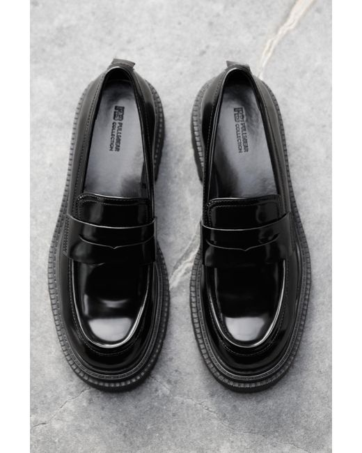 Pull&Bear Black Chunky Sole Loafers