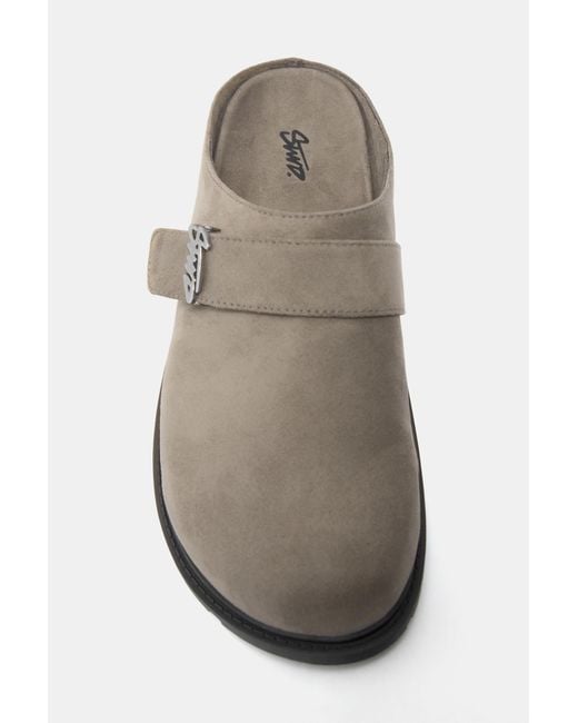 Pull&Bear Gray Clogs With Stwd Buckle for men