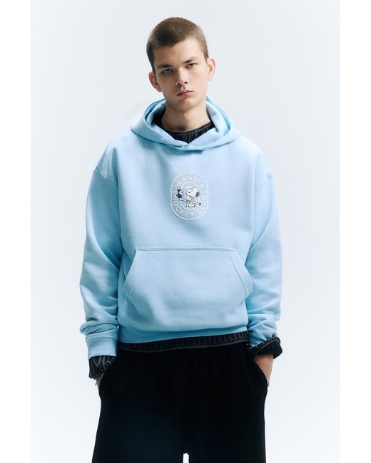 Pull&Bear Blue Peanuts Hoodie for men