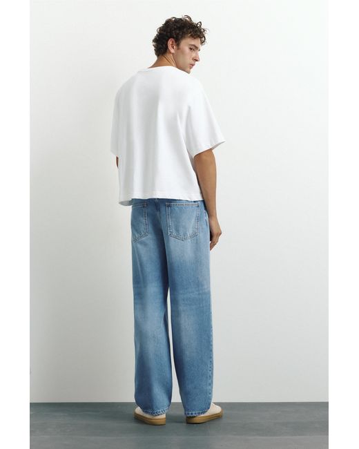 Pull&Bear Baggy Relaxed Jeans in het Blue voor heren