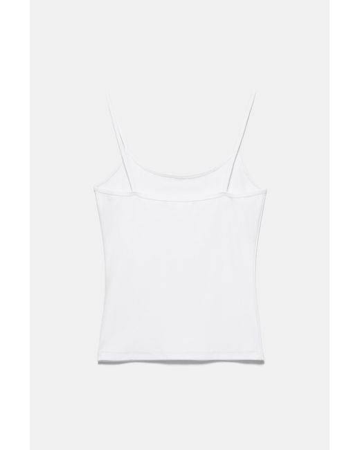 Pull&Bear White Thin Strap Top