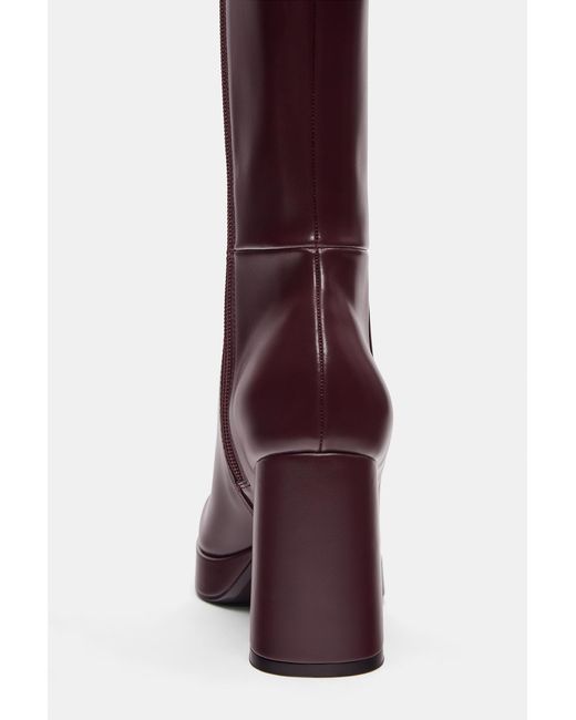 Pull&Bear Red High-Heel Platform Boots