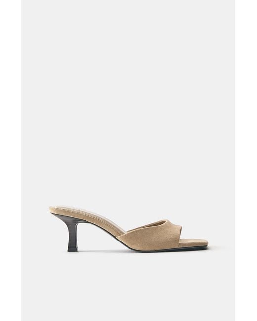 Pull&Bear Blue Mules Mit Absatz