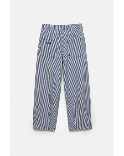 Pull&Bear Gray Striped Barrel Trousers