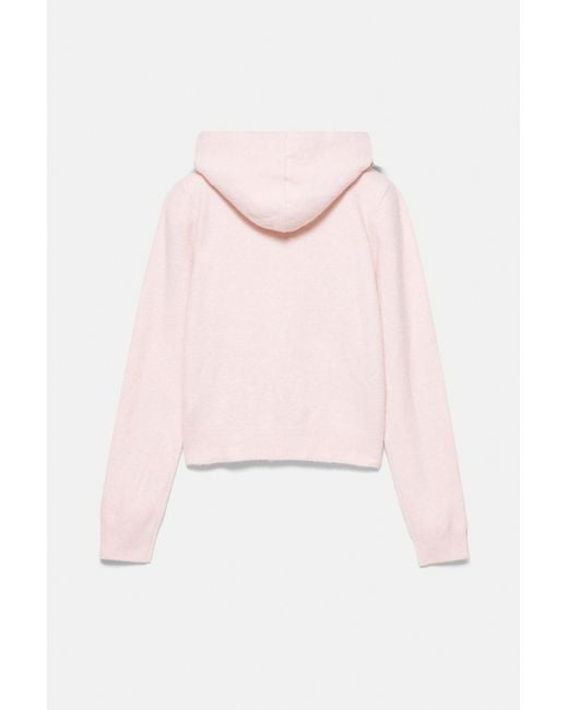 Pull&Bear Pink Zip-Up Hooded Cardigan