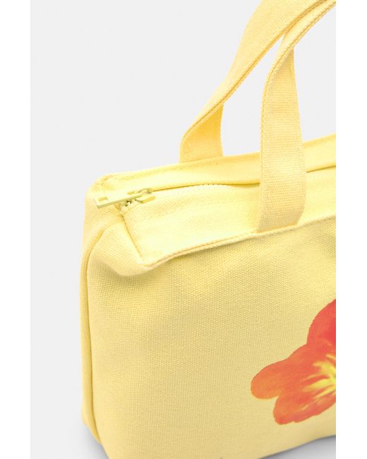 Pull&Bear Yellow Mini-Tote-Bag Mit Blumenmuster