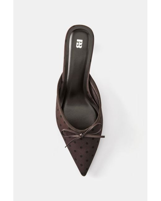 Pull&Bear White Polka Dot Mule Heels