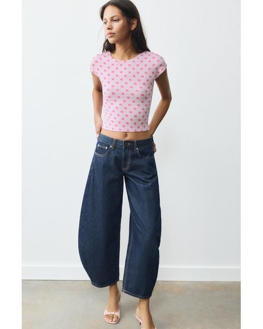 Pull&Bear Pink Fitted Short Sleeve T-Shirt